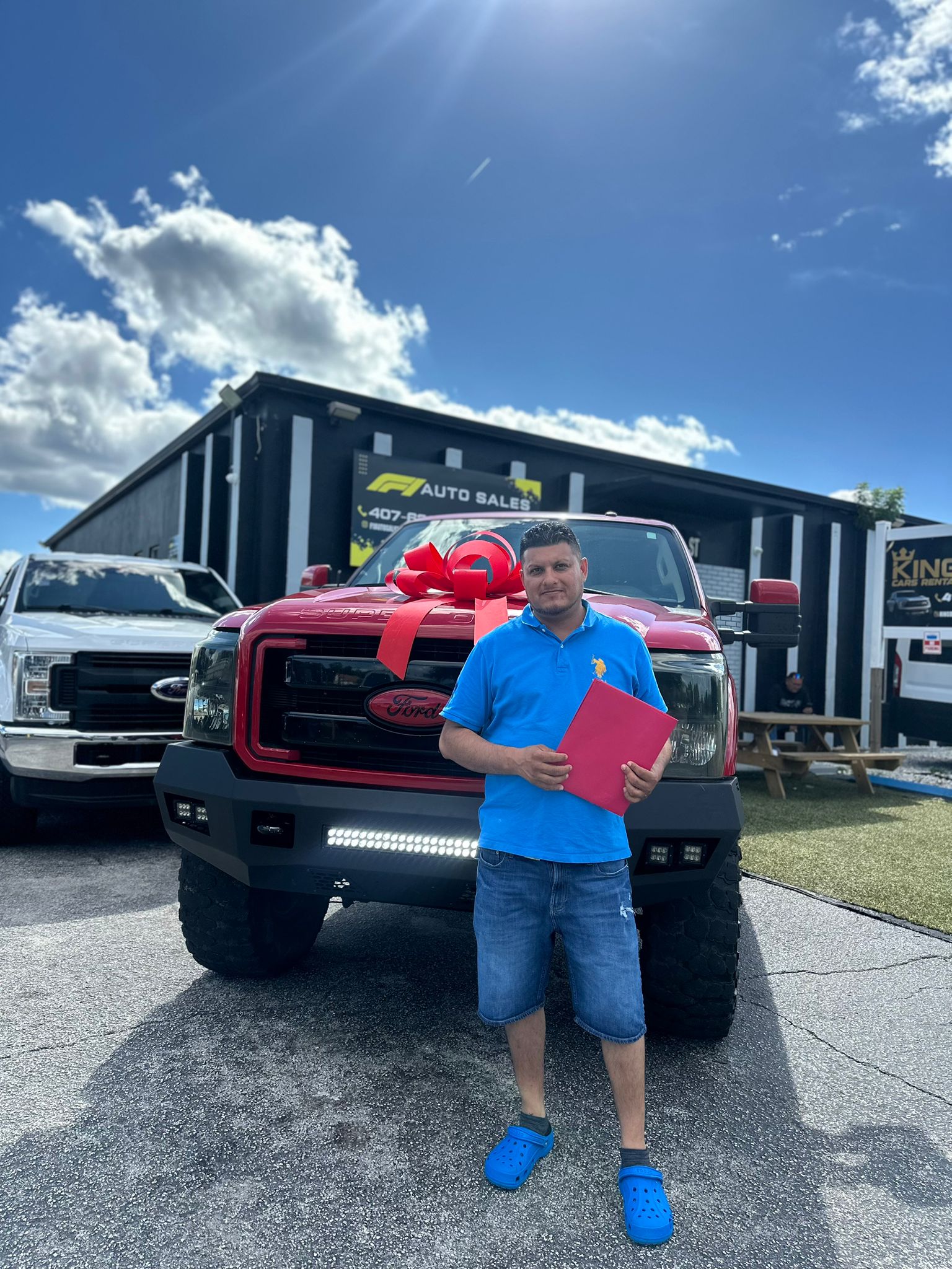 Client receiving their car