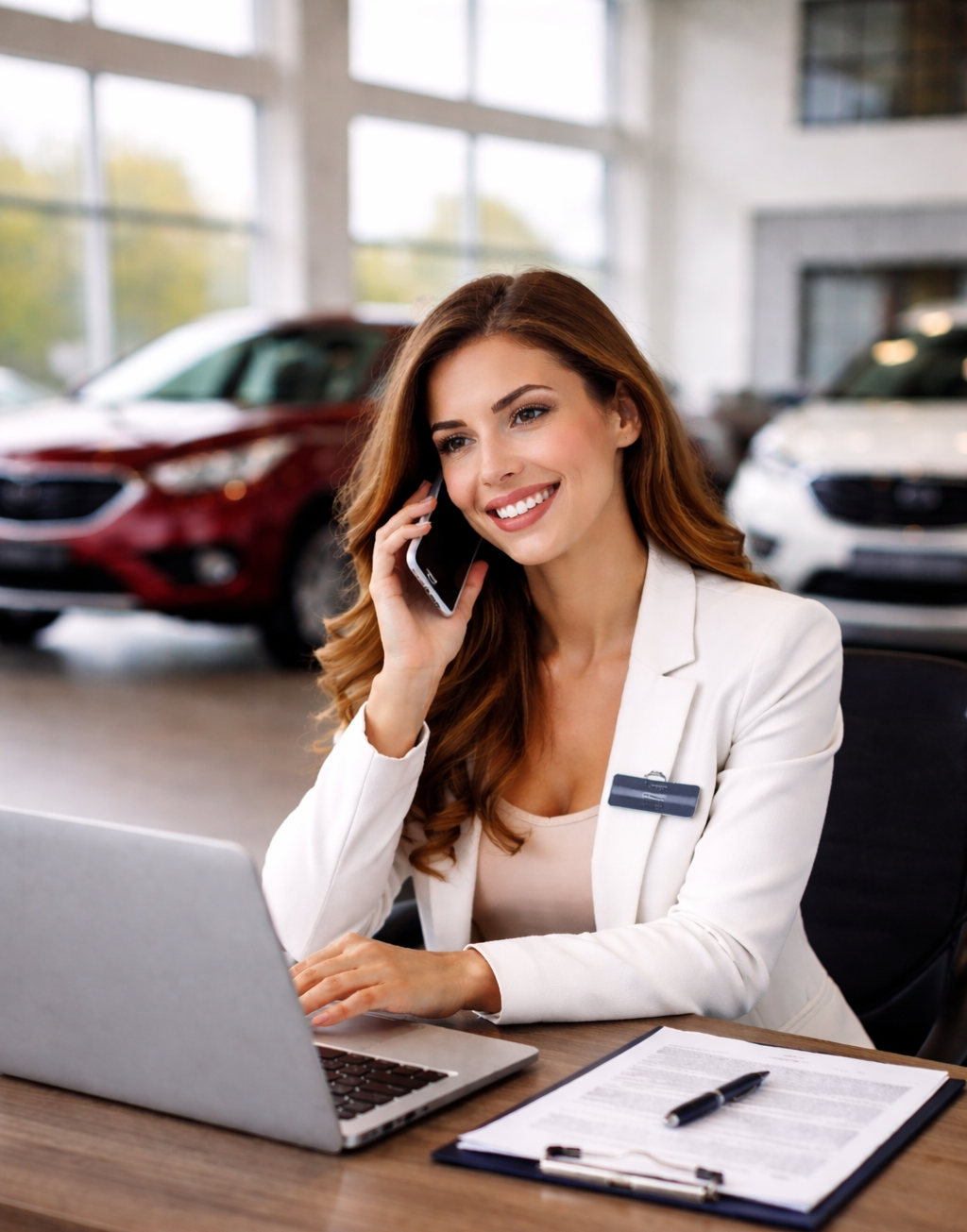 Sports car in motion